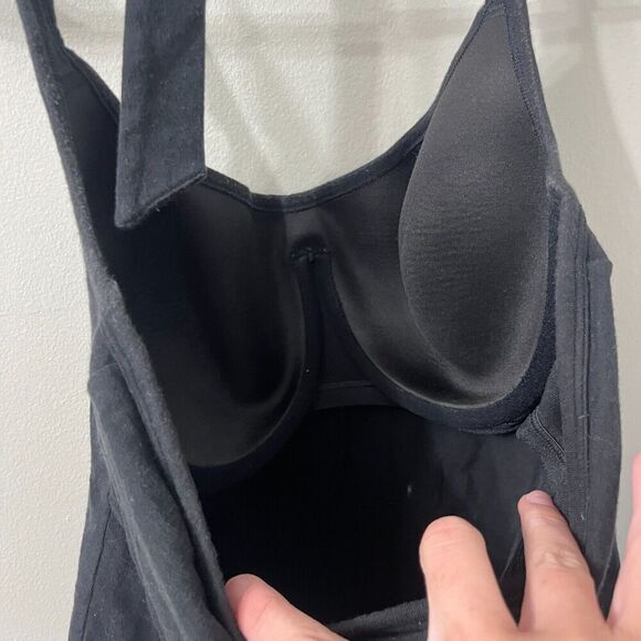 Vtg Y2K Gap Body Women Black Tank Top Camisole 34D Halter Molded Cups Retro Goth - Picture 5 of 5